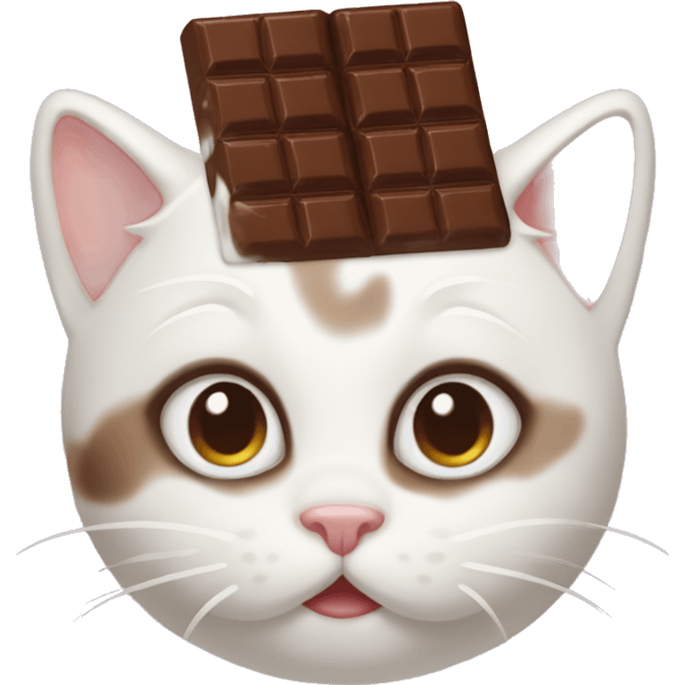 Milky cat with chocolate  emoji