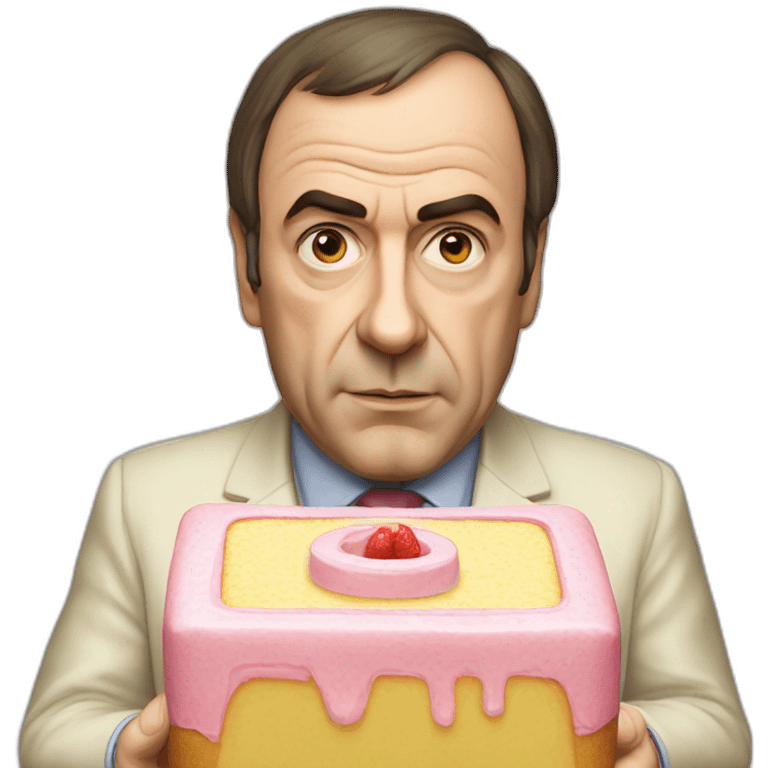 peter hitchens looking stern holding a battenberg cake emoji