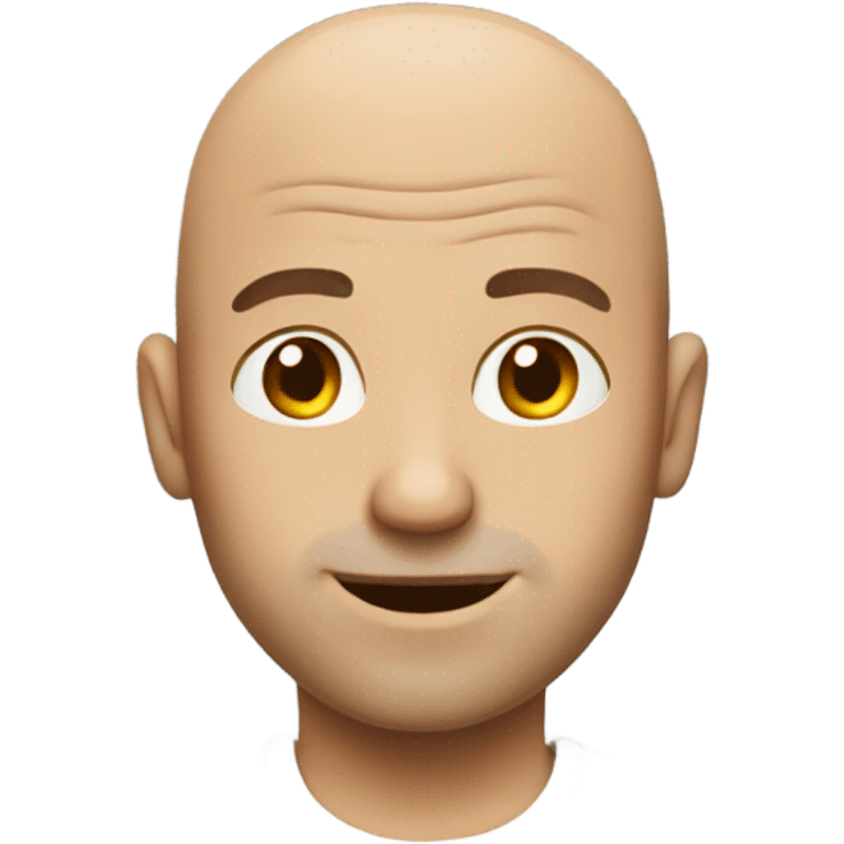 bald guy with something hair in white shirt emoji