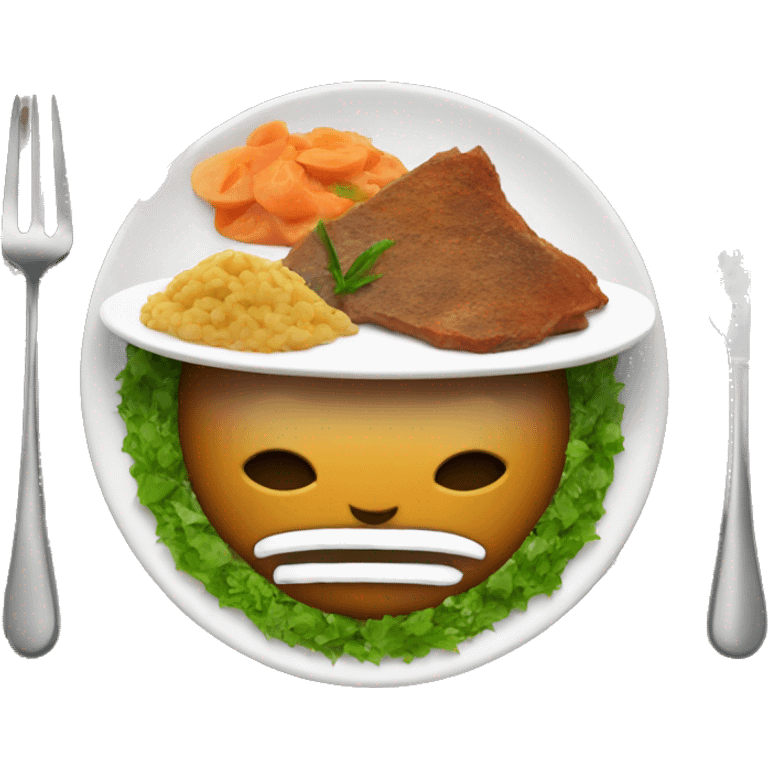 Idily on a plate with sambar emoji