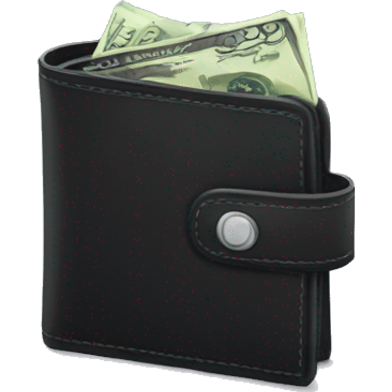 black wallet with money emoji