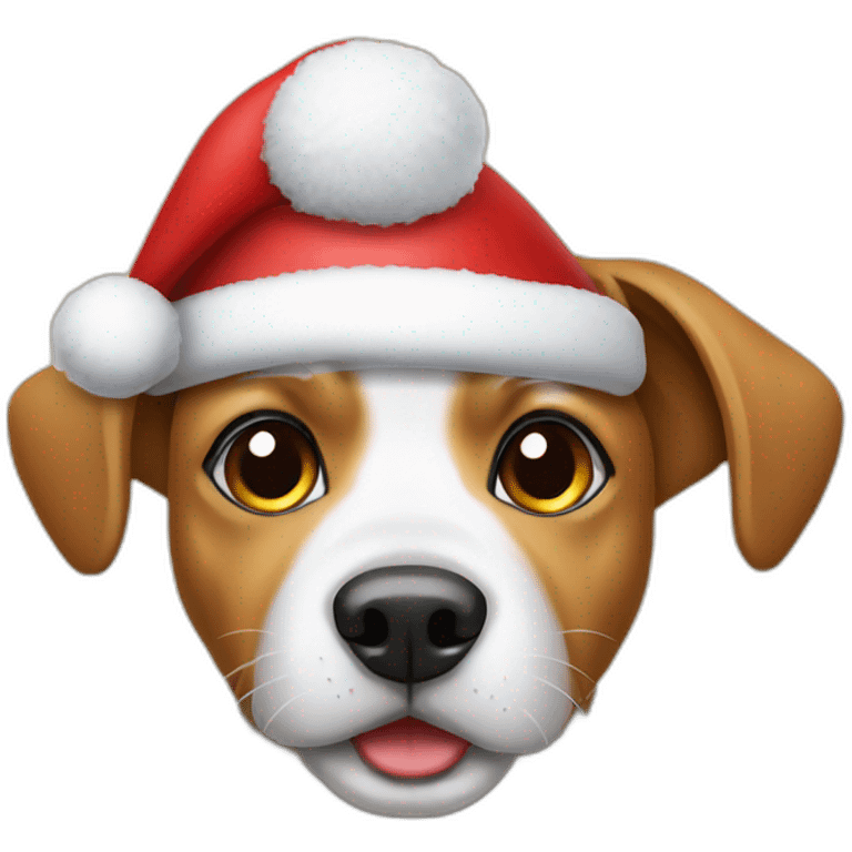 dog with christmas hat emoji