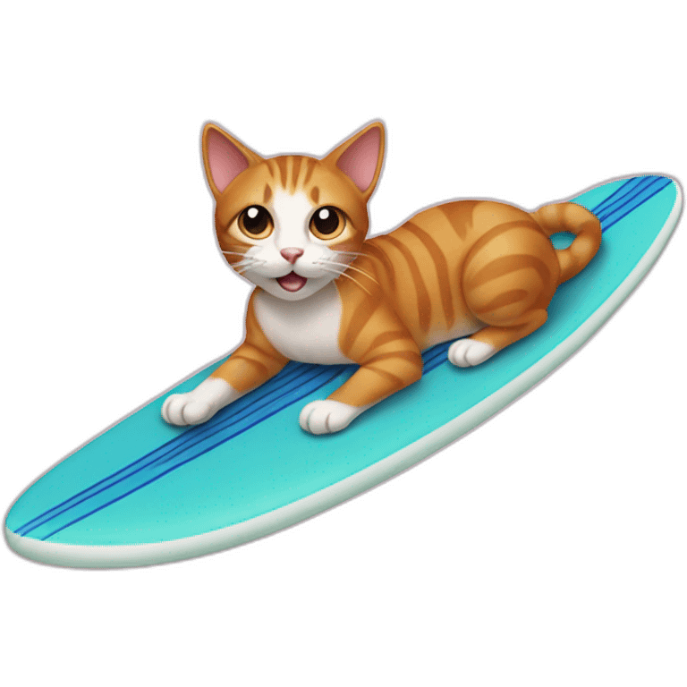 Cat on surfboard emoji