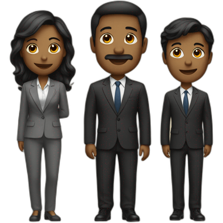 3 people stand in suit emoji