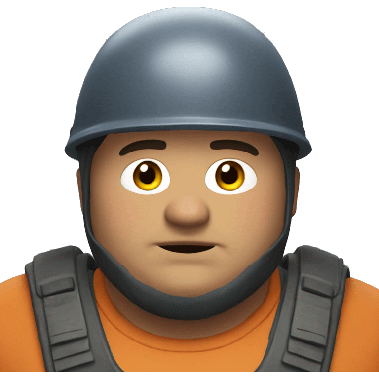 fat guy with a helmet from the game rust emoji