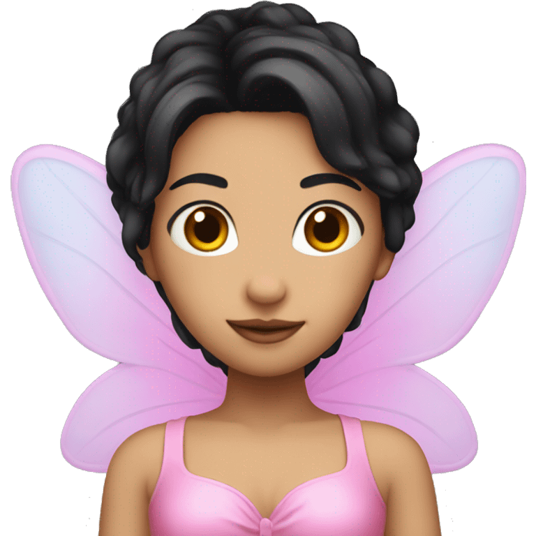 Fairy with black hair with pink outfit emoji