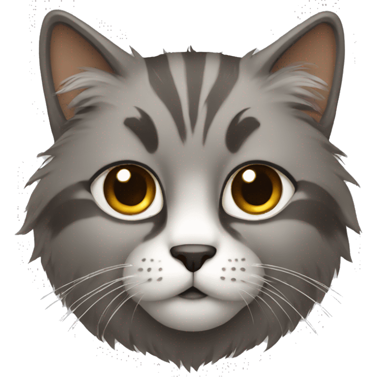 grey and brown hairy cat emoji