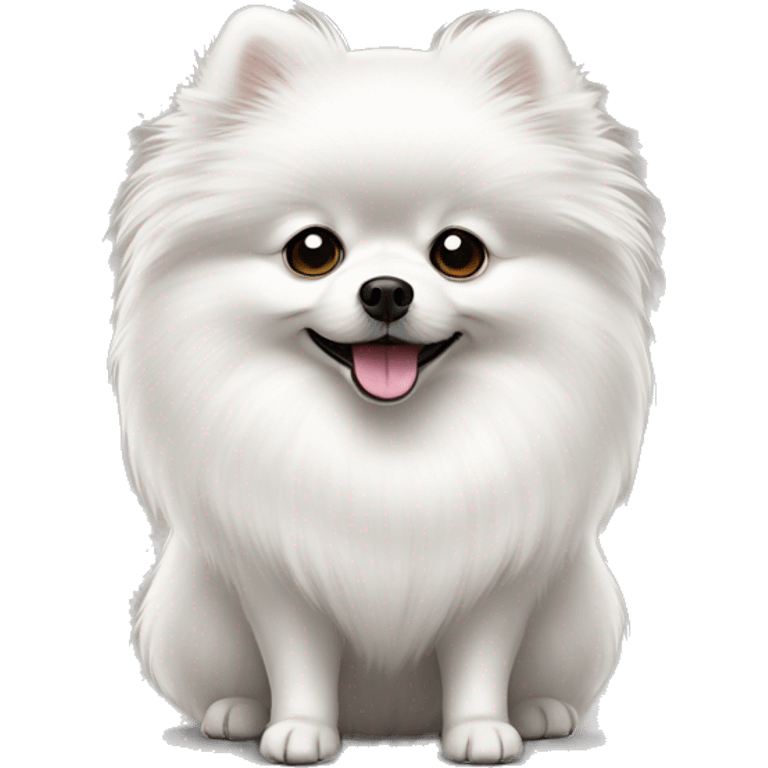 fuzzy white pomeranian with one black ear emoji