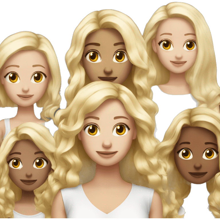 3 blonde hair girls emoji