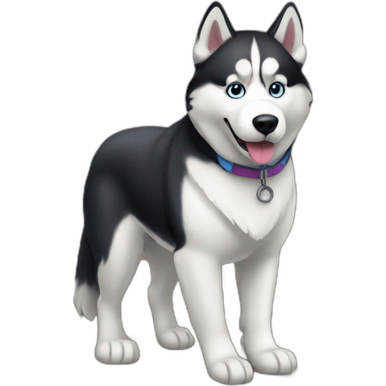 Husky on rail emoji