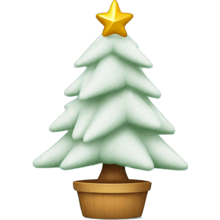 flocked christmas tree with star on top  emoji