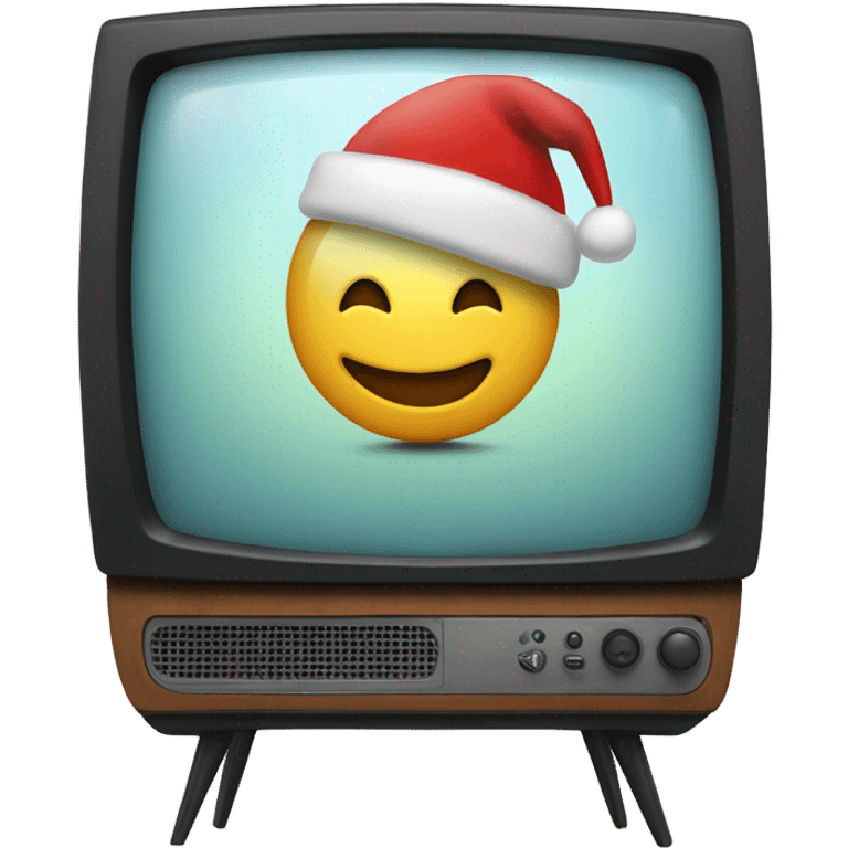 Tv with old Christmas film on emoji