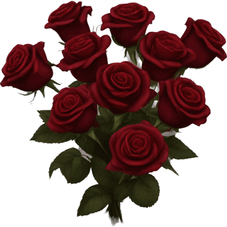 Bouquet of dark red roses gothic emoji