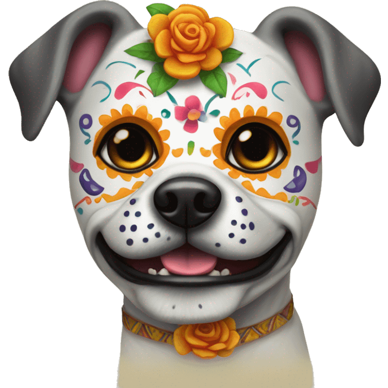 Dia De Los Muertos sugar skull dog emoji