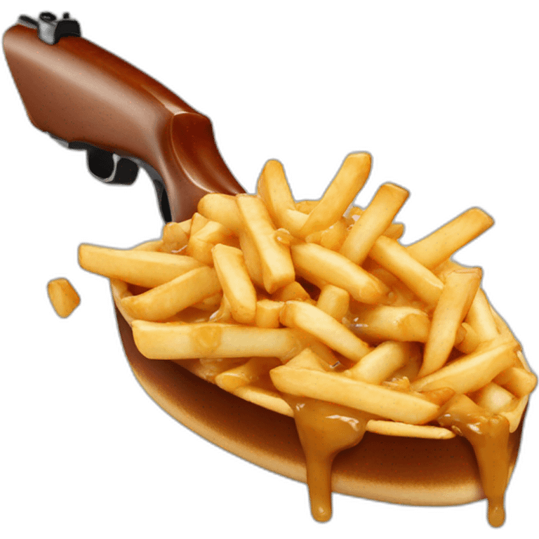 Poutine avec un fusil emoji