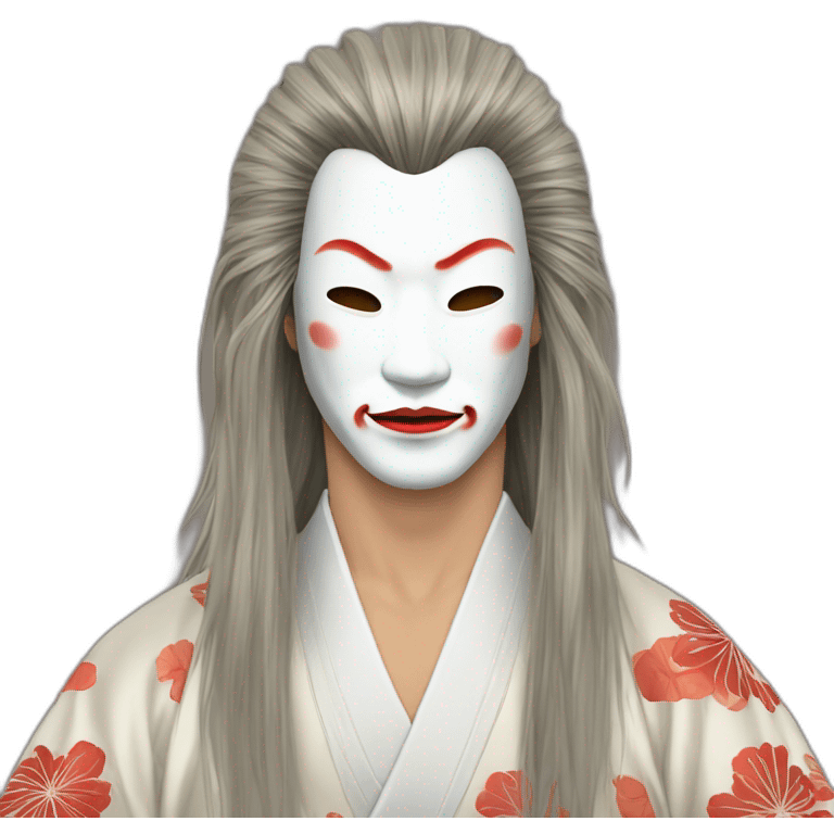 hot-guy-noh-mask-longhair-japanese-kimono emoji