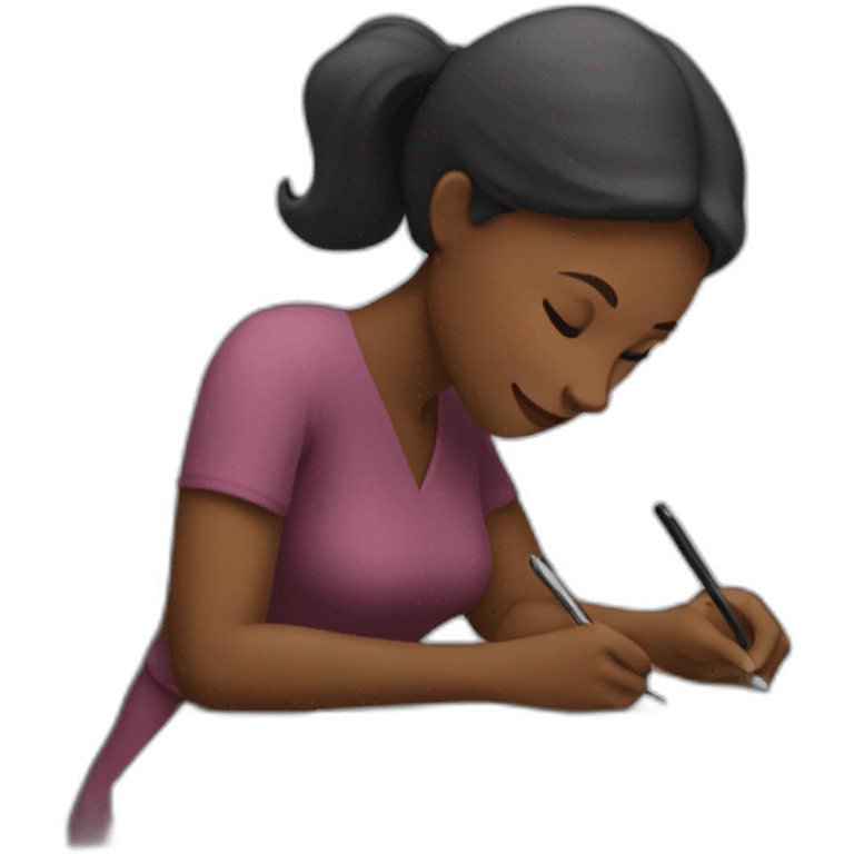 woman writing emoji