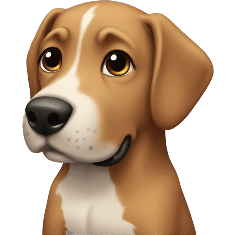 Dog with black muzzle brown body sitting  emoji