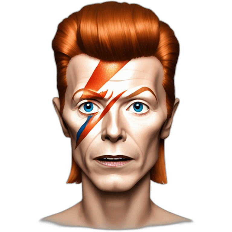 david bowie with makeup lighting and makeon on cheeks emoji