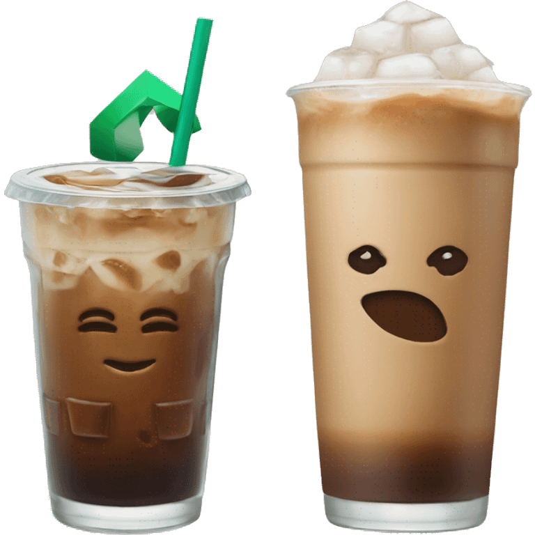 Starbuck ice coffee with ice cubes emoji