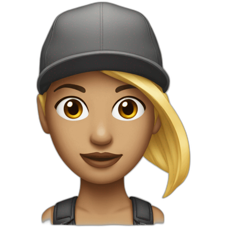 cool girl with sidecut and cap emoji