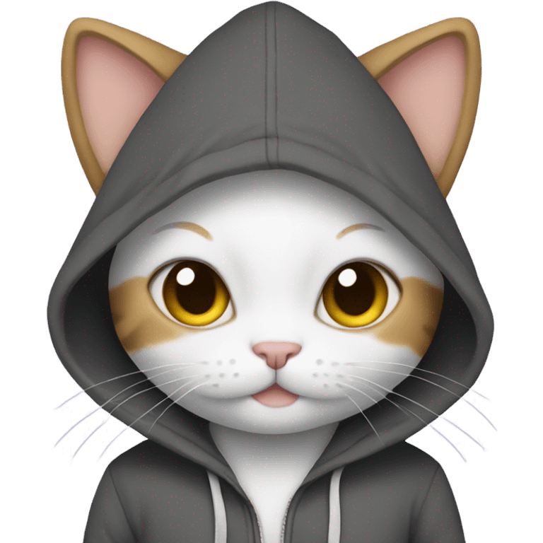 kitty wearing a hoodie emoji