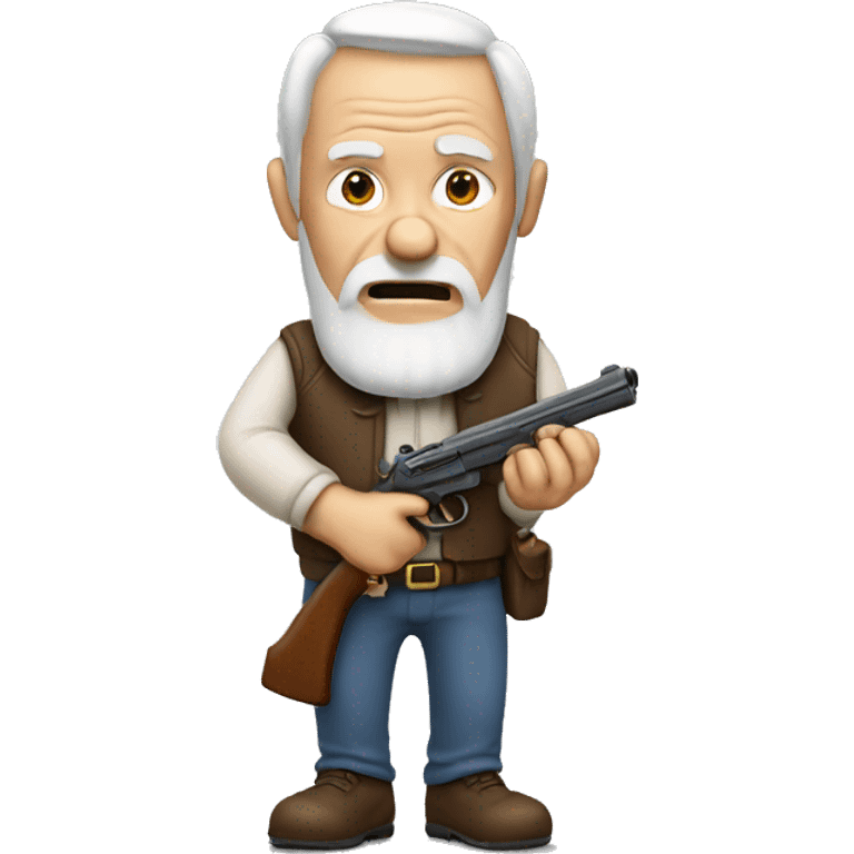 Old man holding gun emoji