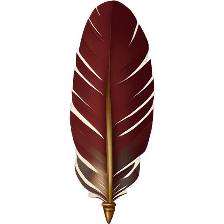 a maroon feather quill and an open SCROLL emoji