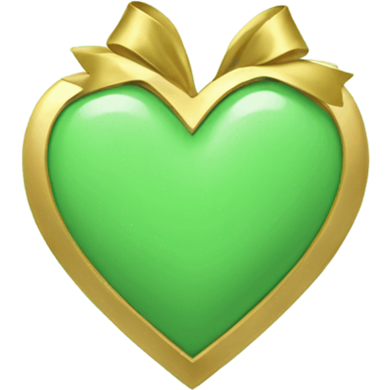 green pastel heart with gold bow emoji