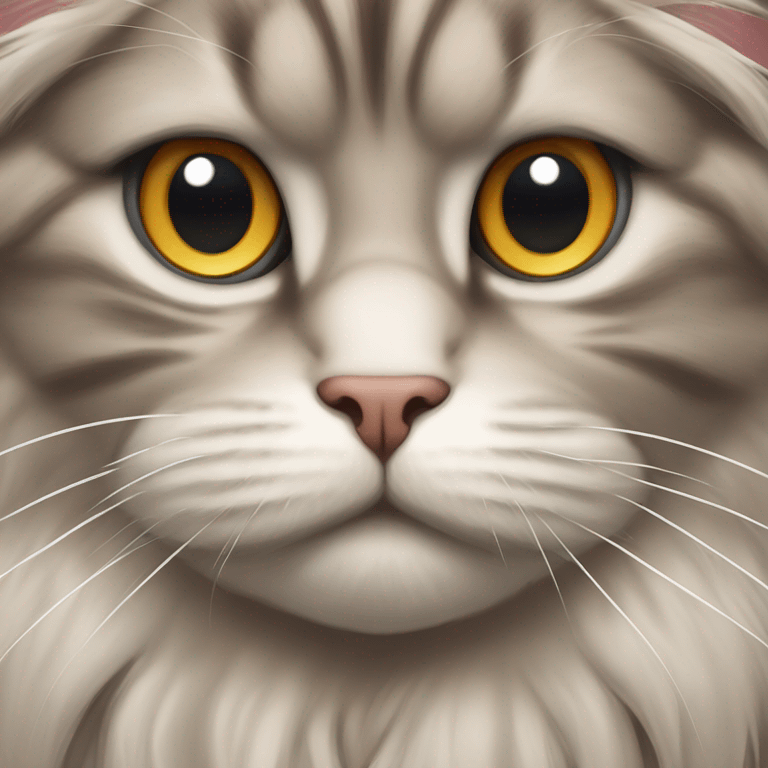 A grumpy Maine coon cat emoji