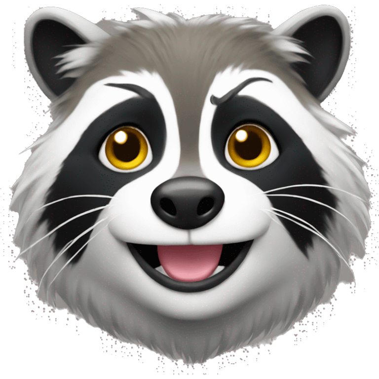 Racoon with a wig emoji