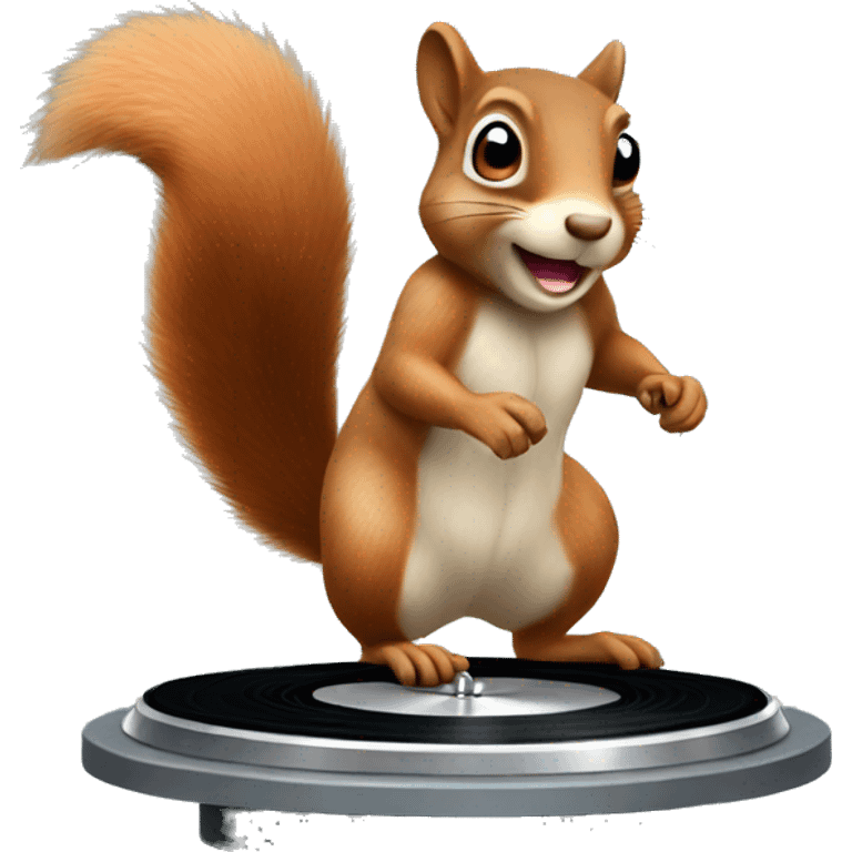 Squirrel standing at turntable emoji