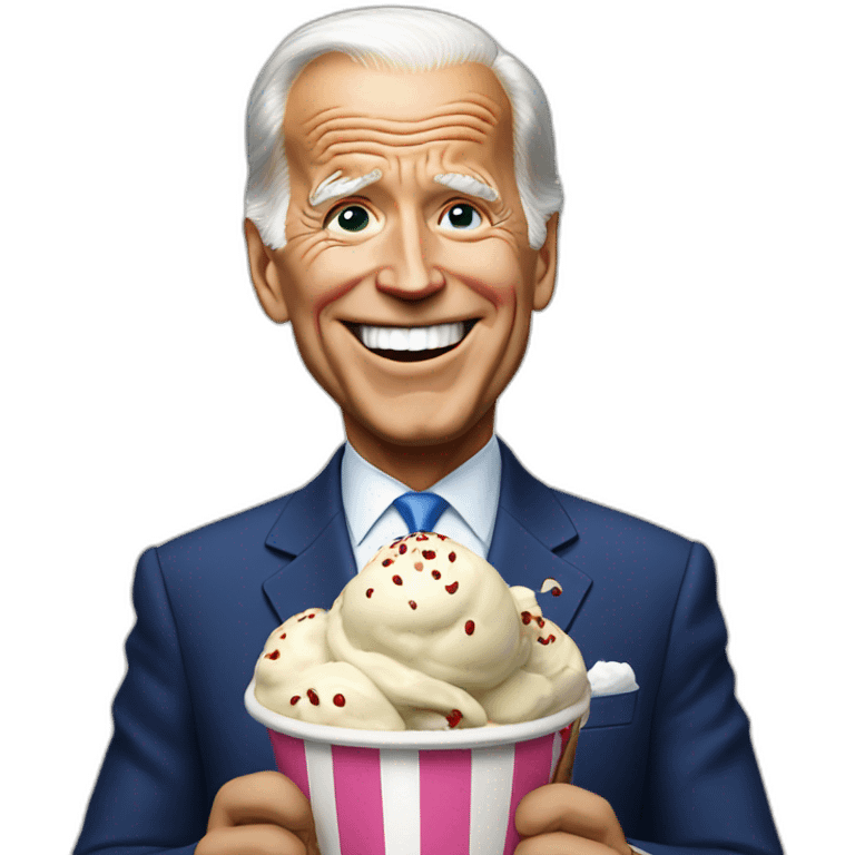 Biden with ICE cream emoji