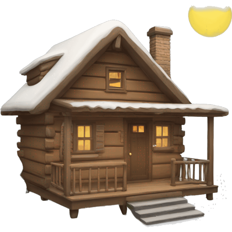 cute holiday cabin emoji