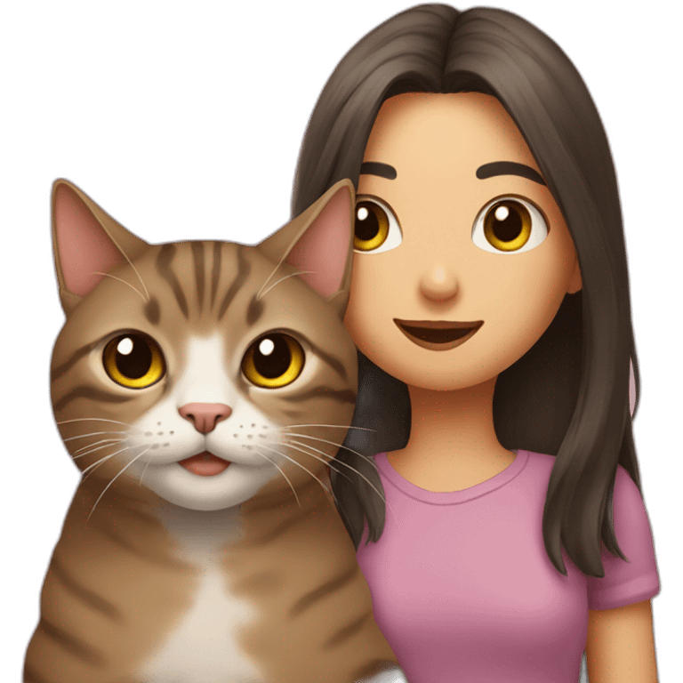 cat and girl emoji