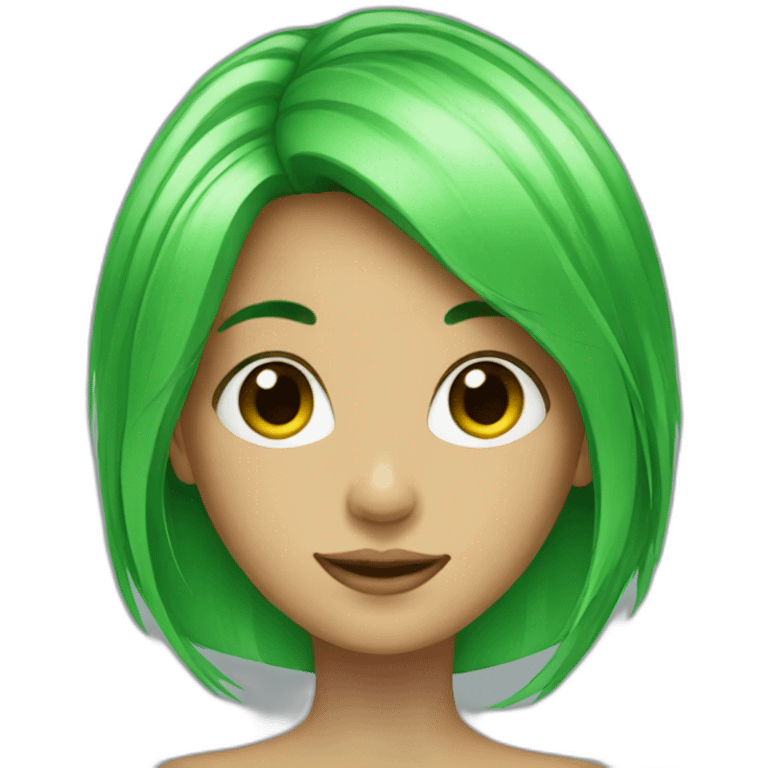 green hair girl emoji