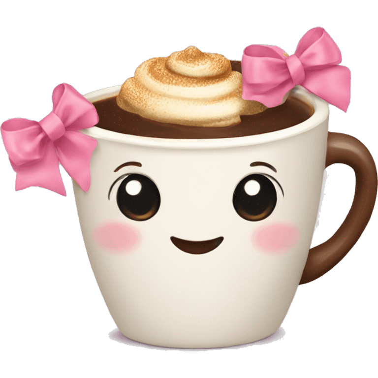 cute coffe cup with bows emoji