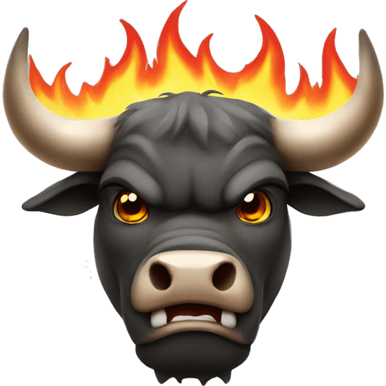 angry bull whit flames emoji