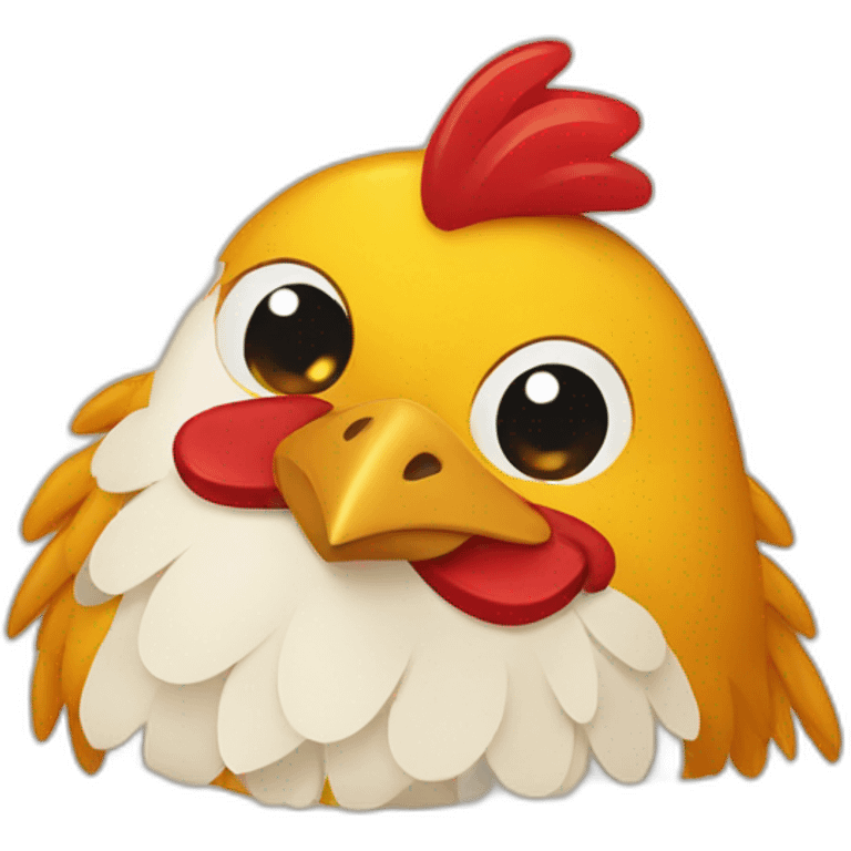 Pollo arriba de un pollo emoji