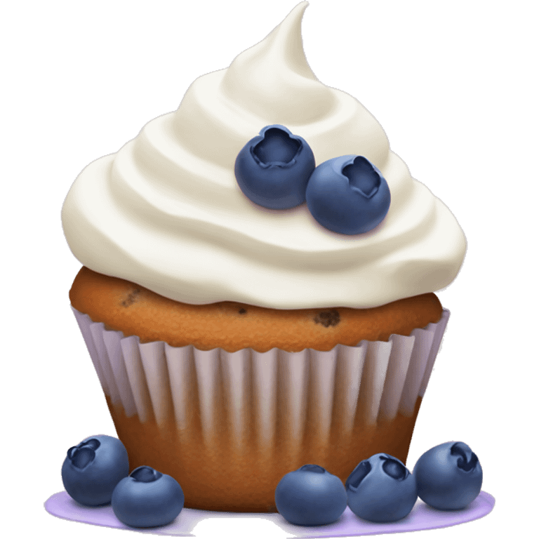 Blueberry muffin with cream cheese icing  emoji