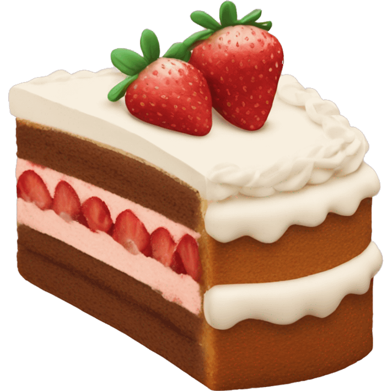 Cake with strawberry and cream emoji