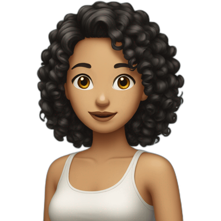 girl-tan-black-hair-curly emoji