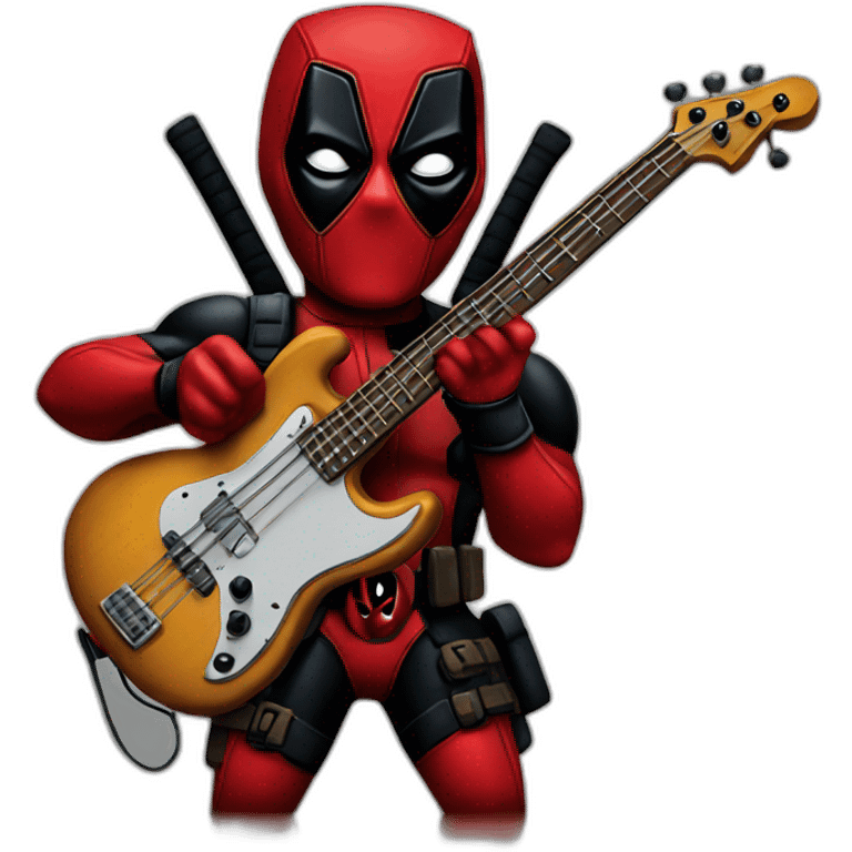 deadpool playing bass guitar emoji