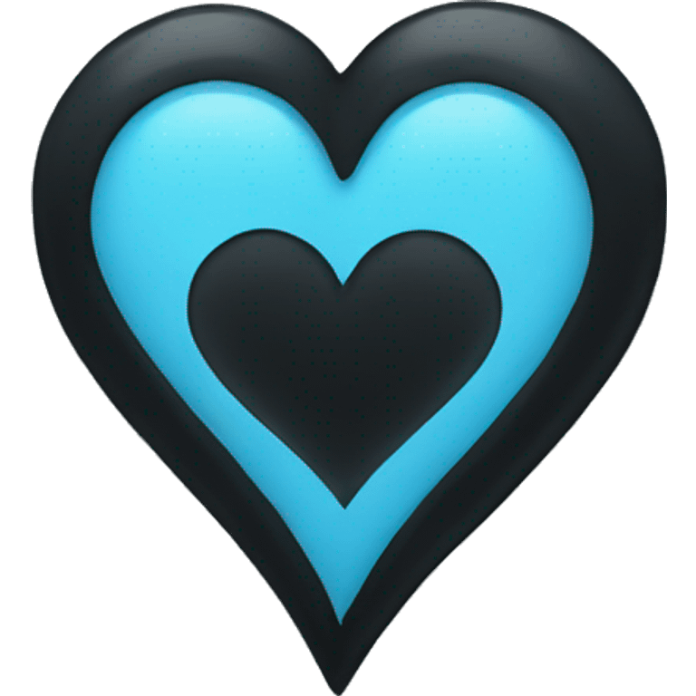 Half black and baby blue heart emoji