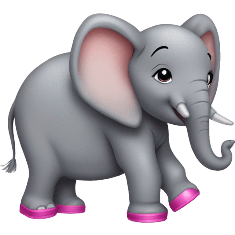 cute elephant with heels shoes  emoji