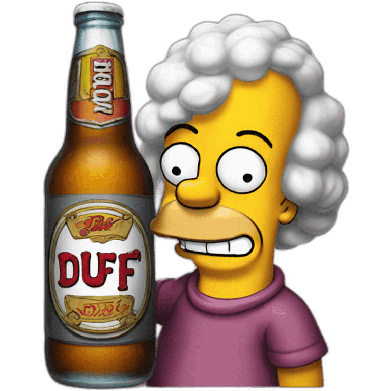 Homer simpson with a duff beer  emoji