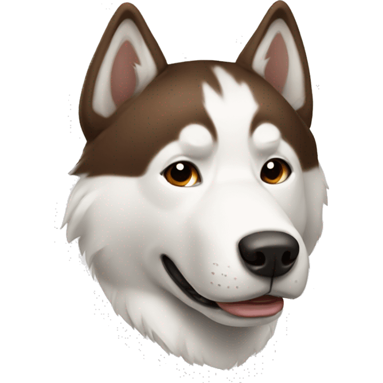 White and brown husky emoji