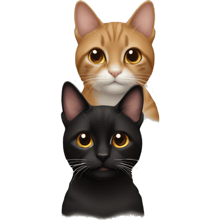 2 Cats one is Brown the other one is Black emoji