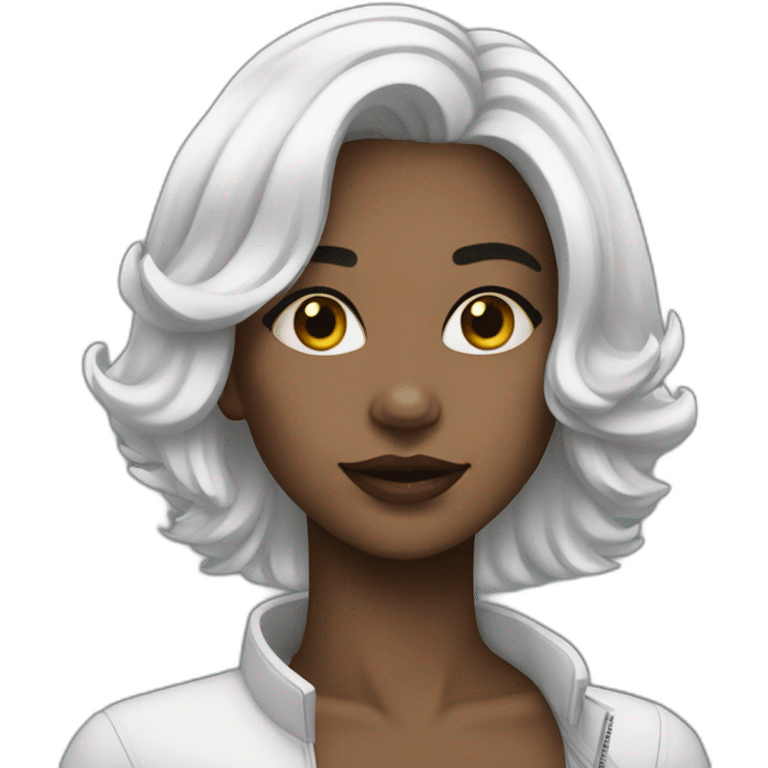 cool girl with white hair  emoji