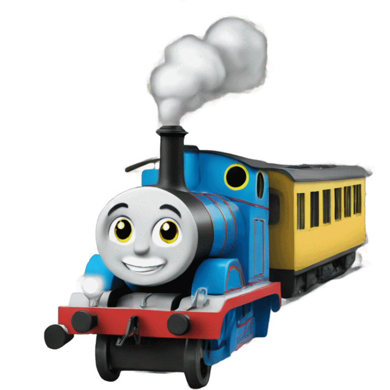 Thomas the Train going to a rave emoji